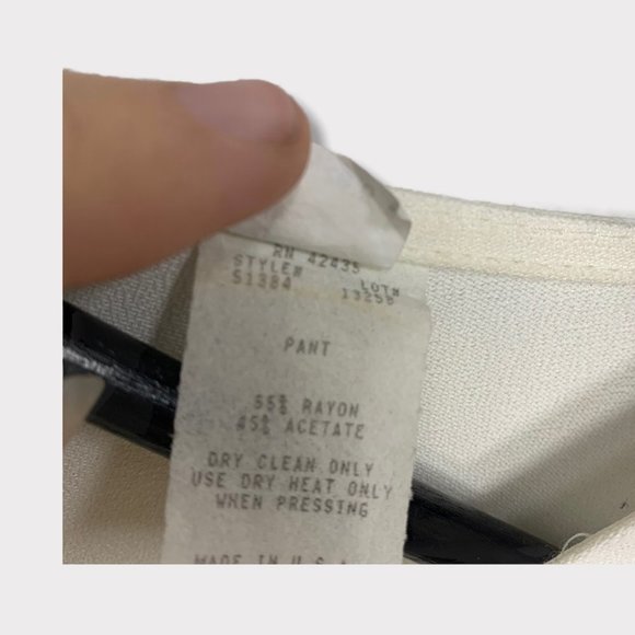 Vintage 90s Off White Black Sleeveless Belted Jumpsuit Medium - Picture 7 of 15